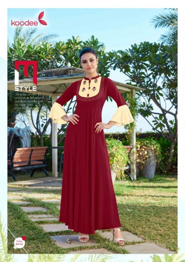 Koodee-Hellaro Long Rayon Gown Style Kurtis